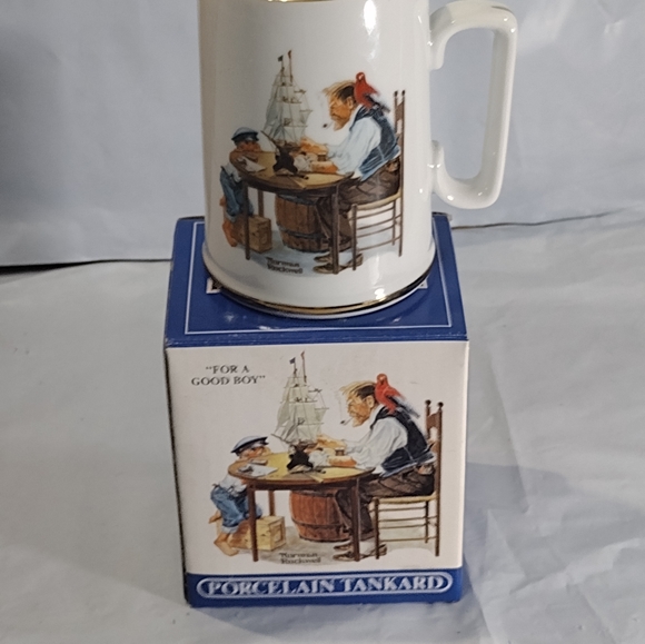 1985 Norman Rockwell "For a Good Boy" coffee collectible mug LONG JOHN SILVER'S - Picture 2 of 8